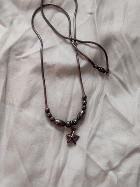 tba Gunmetal Bead Pendant Necklace - Gunmetal
